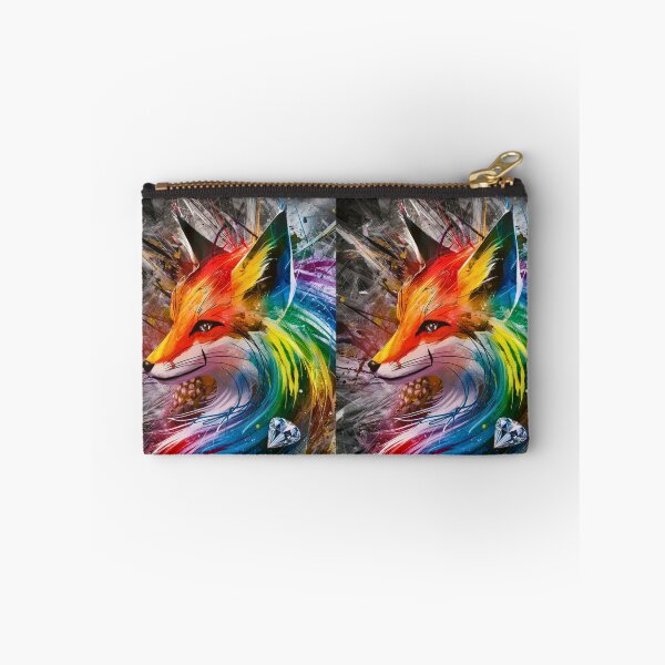 Item preview, Fox Portrait. rainbow fox, colorful fox designed and sold by FoxVibes.