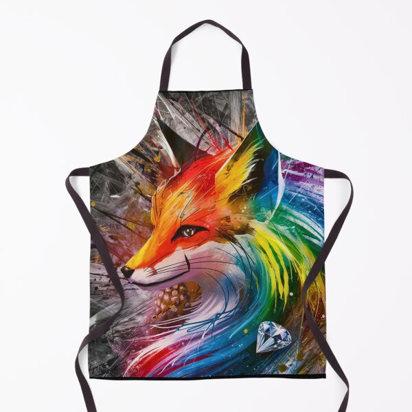 Item preview, Fox Portrait. rainbow fox, colorful fox designed and sold by FoxVibes.