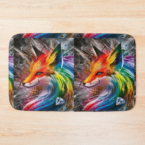 Item preview, Fox Portrait. rainbow fox, colorful fox designed and sold by FoxVibes.