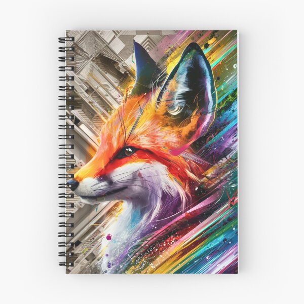 Item preview, Fox Portrait. rainbow fox, colorful fox designed and sold by FoxVibes.