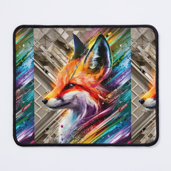 Item preview, Fox Portrait. rainbow fox, colorful fox designed and sold by FoxVibes.