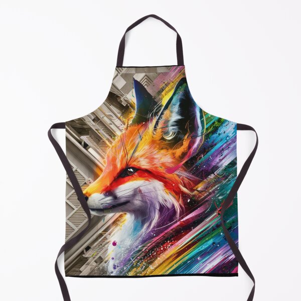 Item preview, Fox Portrait. rainbow fox, colorful fox designed and sold by FoxVibes.