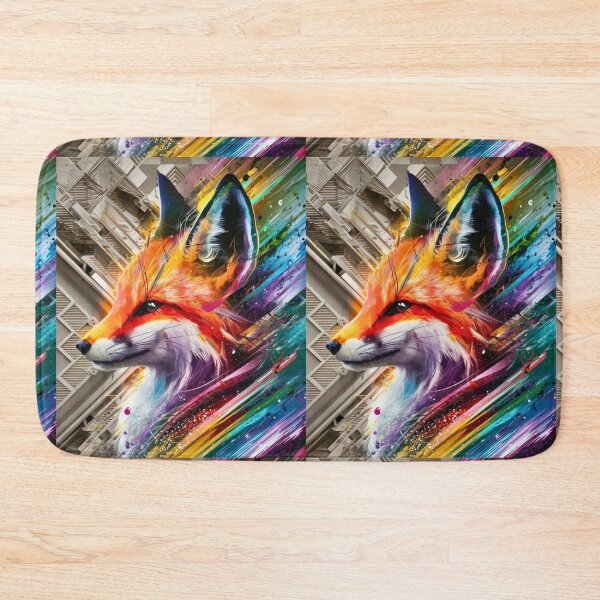 Item preview, Fox Portrait. rainbow fox, colorful fox designed and sold by FoxVibes.