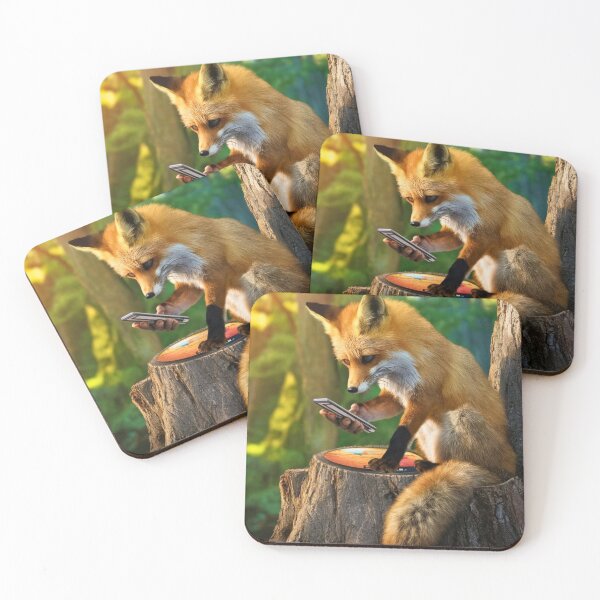 Item preview, Fox Portrait. fox using smartphone designed and sold by FoxVibes.