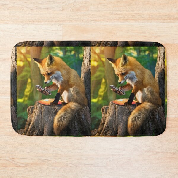 Item preview, Fox Portrait. fox using smartphone designed and sold by FoxVibes.