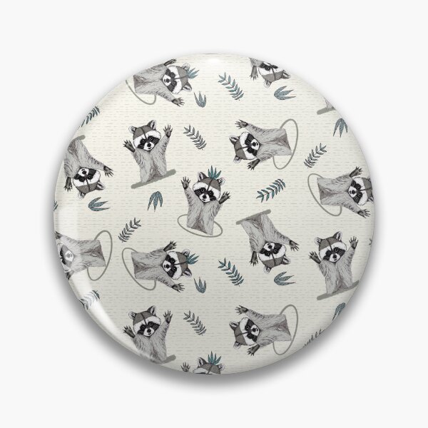 Item preview, Jolly Playful Raccoons Pattern in Off White Yellow designed and sold by BlissDrizzle.