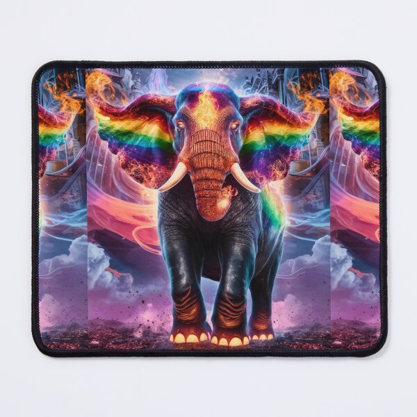 Item preview, Elephant Portrait. colorful elephant, rainbow elephant designed and sold by ElephantVibes.