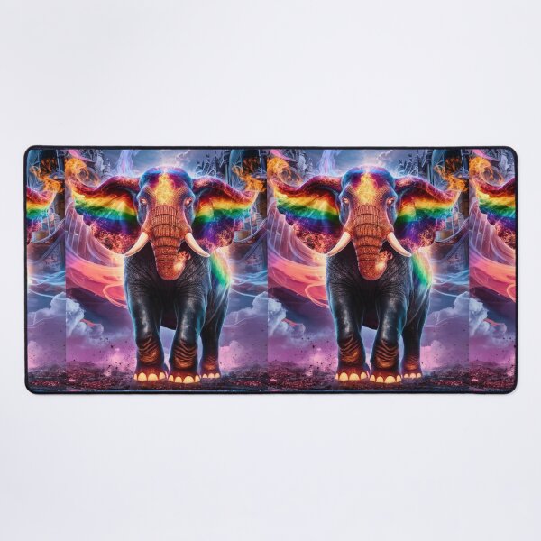 Item preview, Elephant Portrait. colorful elephant, rainbow elephant designed and sold by ElephantVibes.