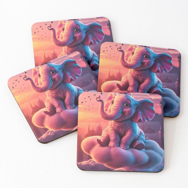 Item preview, Elephant Portrait. elephant on clouds designed and sold by ElephantVibes.