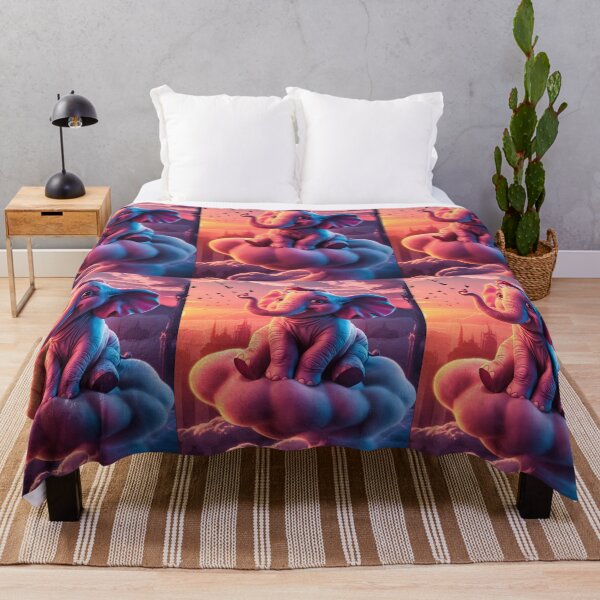 Item preview, Elephant Portrait. elephant on clouds designed and sold by ElephantVibes.