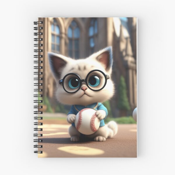 Item preview, Un lindo gato siamés juega béisbol dentro del parque. designed and sold by jotottenham.