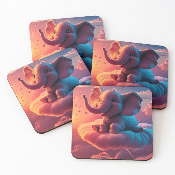 Item preview, Elephant Portrait. elephant on clouds designed and sold by ElephantVibes.