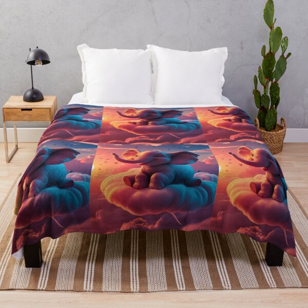 Item preview, Elephant Portrait. elephant on clouds designed and sold by ElephantVibes.