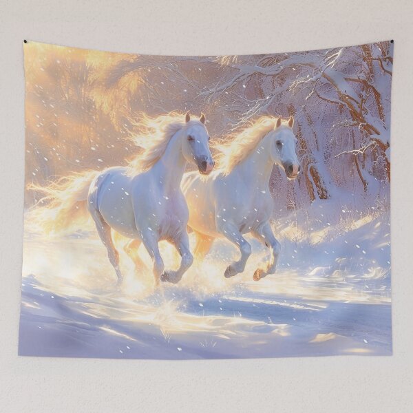 Item preview, Pair of horses in Winter Wonderland designed and sold by Art by Lilia.