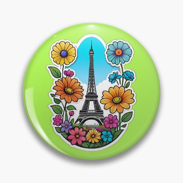 Artikelvorschau, Eiffel Tower In Paris France With Flowers entworfen und verkauft von TheArtOfPat.