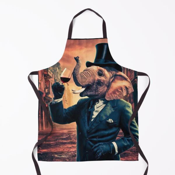 Item preview, Elephant Portrait. elephant with wine designed and sold by ElephantVibes.