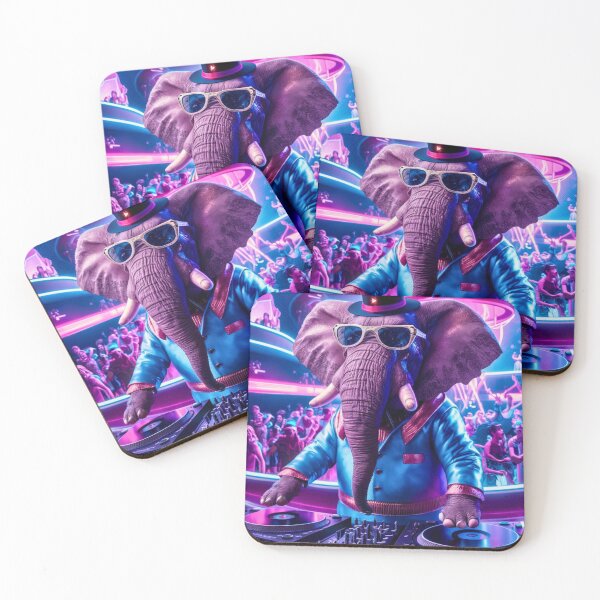 Item preview, Elephant Portrait. nightclub dj designed and sold by ElephantVibes.
