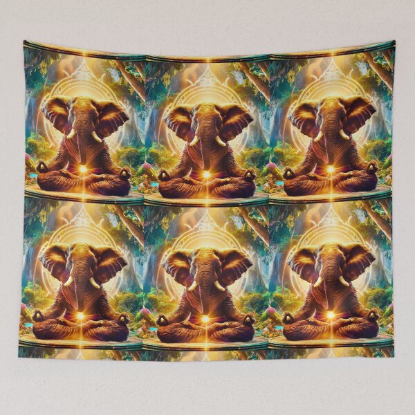 Item preview, Elephant Portrait. meditation in forest designed and sold by ElephantVibes.