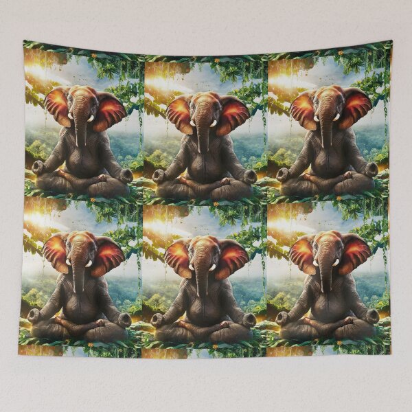 Item preview, Elephant Portrait. meditation in forest designed and sold by ElephantVibes.