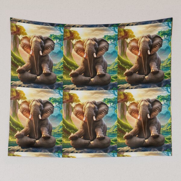 Item preview, Elephant Portrait. meditation in forest designed and sold by ElephantVibes.