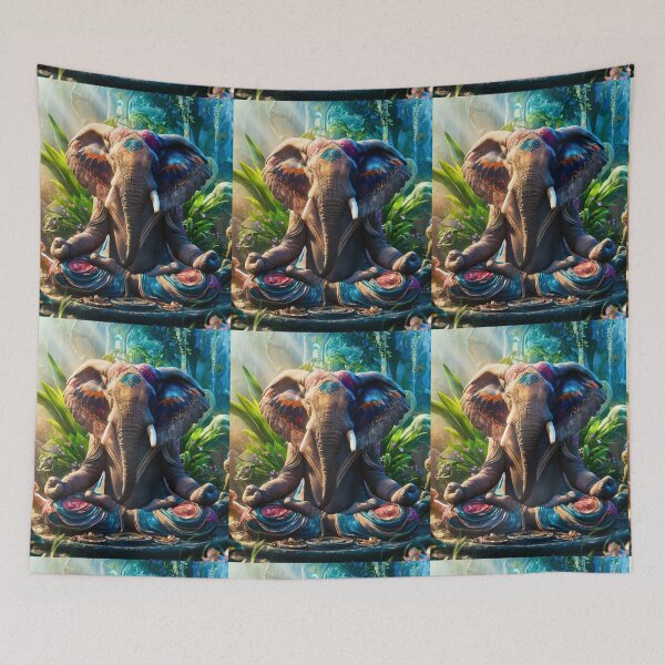 Item preview, Elephant Portrait. meditation in forest designed and sold by ElephantVibes.