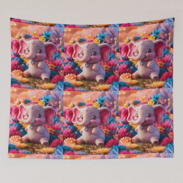 Item preview, Elephant Portrait. floral elephant designed and sold by ElephantVibes.
