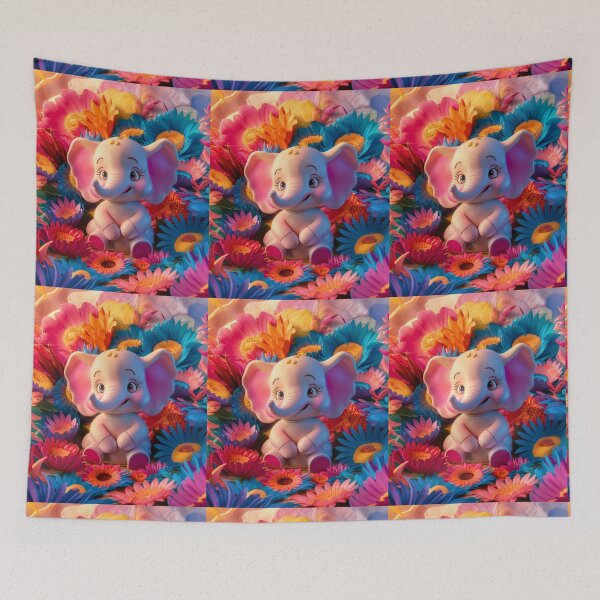 Item preview, Elephant Portrait. floral elephant designed and sold by ElephantVibes.