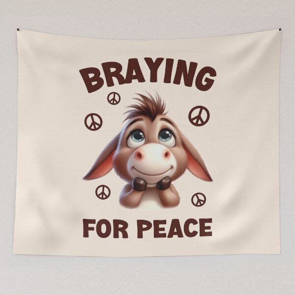 Item preview, Cute Cartoon Donkey: Braying for a More Peaceful World designed and sold by kcaandwu.