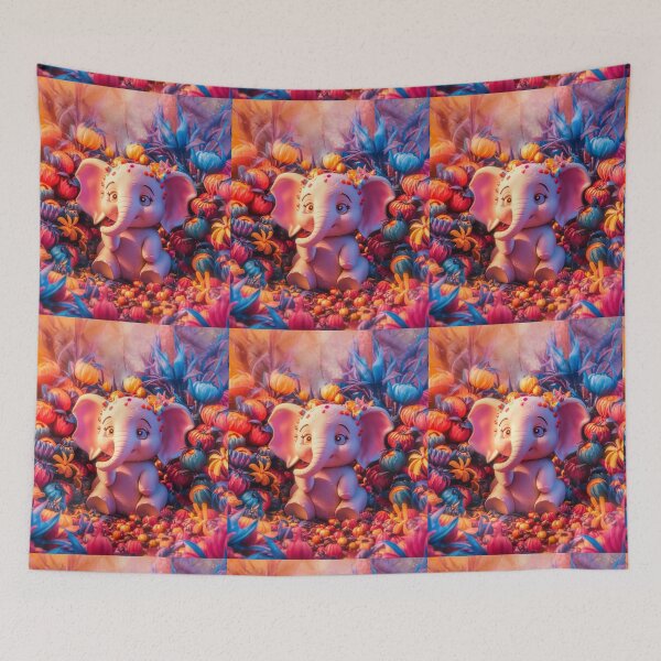 Item preview, Elephant Portrait. floral elephant designed and sold by ElephantVibes.