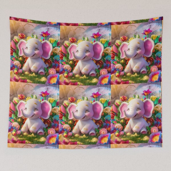 Item preview, Elephant Portrait. floral elephant designed and sold by ElephantVibes.