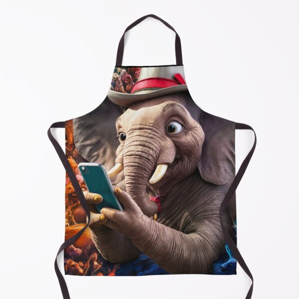Item preview, Elephant Portrait. elephant using smartphone designed and sold by ElephantVibes.