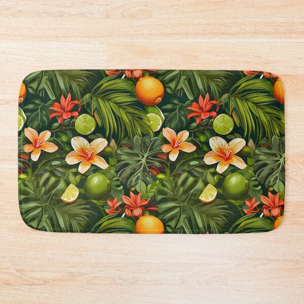 Item preview, Tropical Floral Lime&Oragnes Leaves Citrus Patterns designed and sold by MindWave THC.