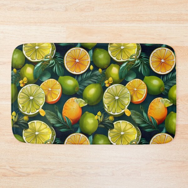 Item preview, Tropical Floral Lime&Oragnes Slice Leaves Citrus Patterns designed and sold by MindWave THC.