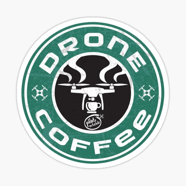 Drone Coffee - Starbucks parody - t-shirt Sticker