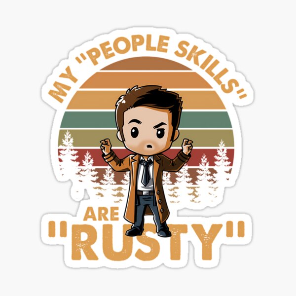 Item preview, Castiel Supernatural My People Skills Are Rusty Cartoon Vintage designed and sold by IsabelleMerle.