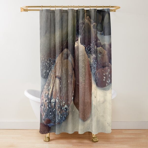 Landscape and nature, Rocks on the beach to admire 14 Shower Curtain