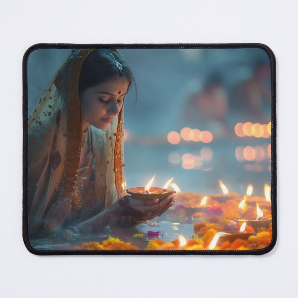 Artikelvorschau, Indian woman offering Diwali prayers entworfen und verkauft von Artessie.