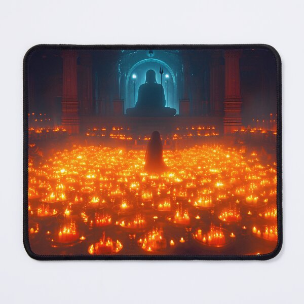 Item preview, Mysterious temple with candles and a monk designed and sold by Artessie.
