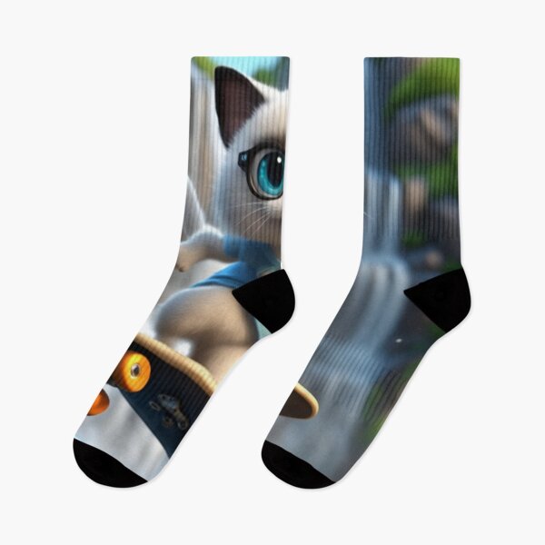Item preview, A cute Siamese cat is skateboarding in front of the waterfall designed and sold by jotottenham.