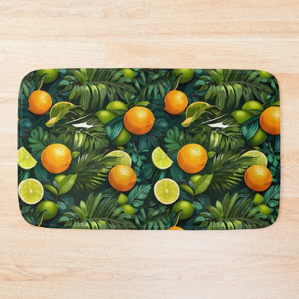 Item preview, Tropical Floral Lime&Oragnes Leaves Citrus Patterns designed and sold by MindWave THC.