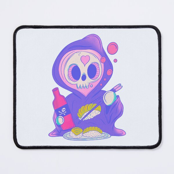Item preview, Cute Grim Reaper Eating Sushi - Death’s Delicious Delight designed and sold by Jess.a.creates.