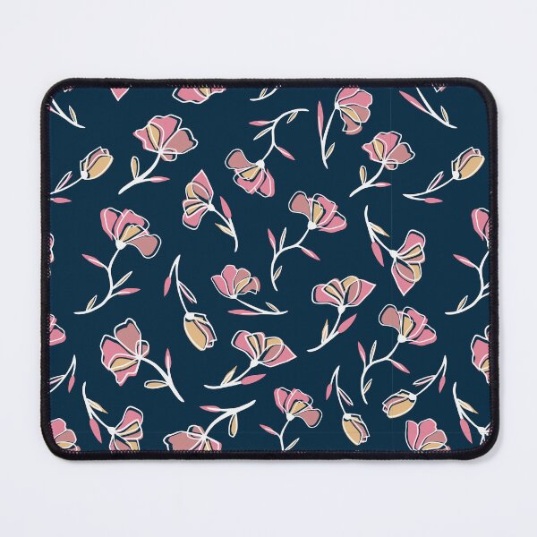 Item preview, Tiny pink flowers with dark blue background  designed and sold by Chirayu1111.
