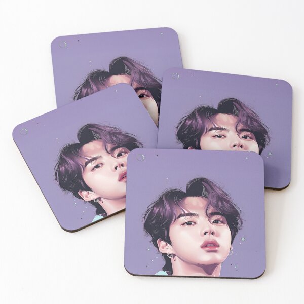 Item preview, BTS Jin Illustrations Drawing with Purple Background designed and sold by IdolinkEmporium.