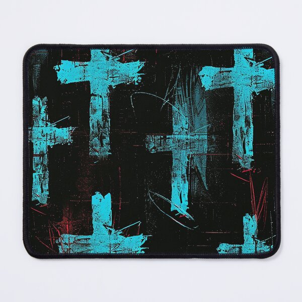 Item preview, Turquoise Crosses on Black - Grungy Pattern Design designed and sold by 33wolvesdesigns.