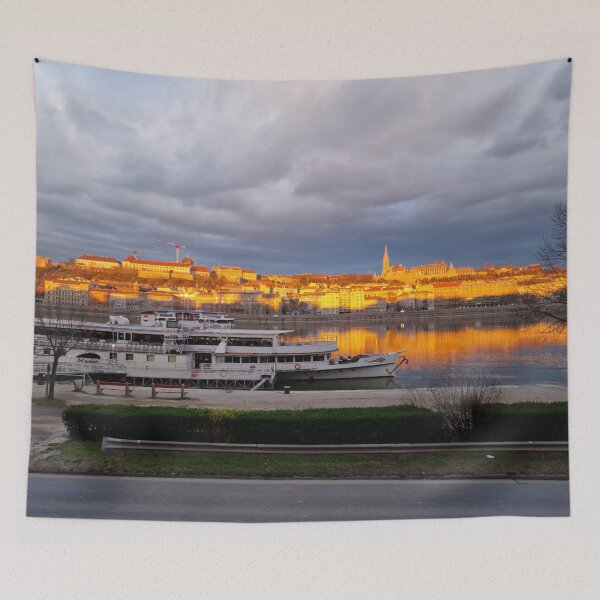 Item preview, Budapest Sunrise with Danube and Cloudy Sky designed and sold by Gaboro.
