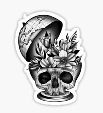 Schädel Globus Sticker