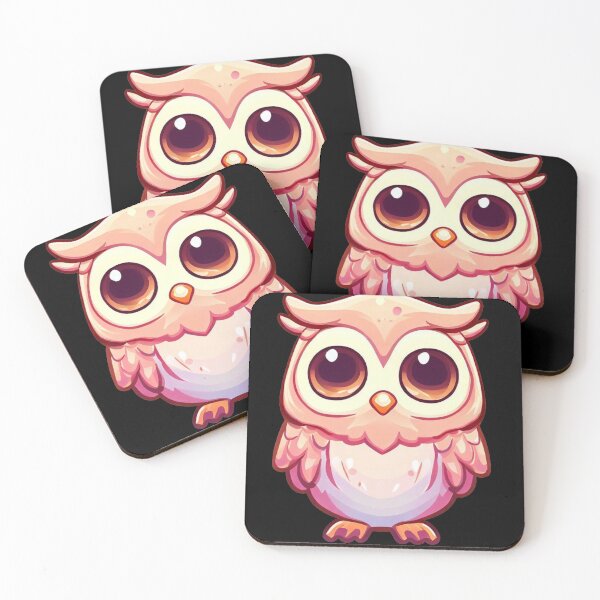 Item preview, Sweet Cute Little Snowy Barred Owl Pink Style Kawaii Big Eyes Night Life  designed and sold by Cr320.