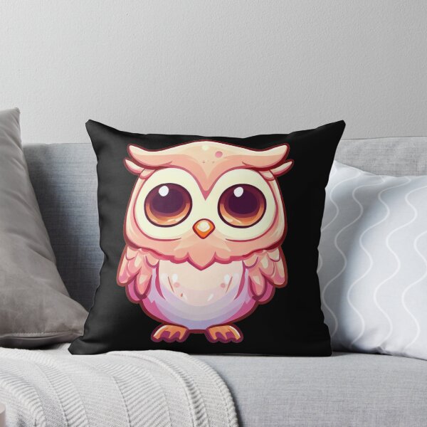 Item preview, Sweet Cute Little Snowy Barred Owl Pink Style Kawaii Big Eyes Night Life  designed and sold by Cr320.