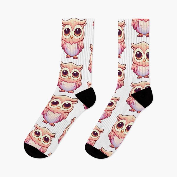 Item preview, Sweet Cute Little Snowy Barred Owl Pink Style Kawaii Big Eyes Night Life  designed and sold by Cr320.