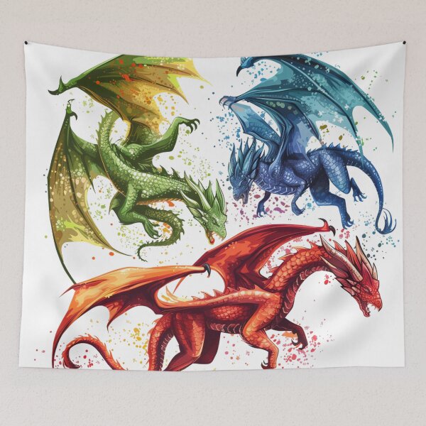 Item preview, Three Dragons In Battle: Cinematic Dragon Fantasy designed and sold by Fantasy Masterpiece.